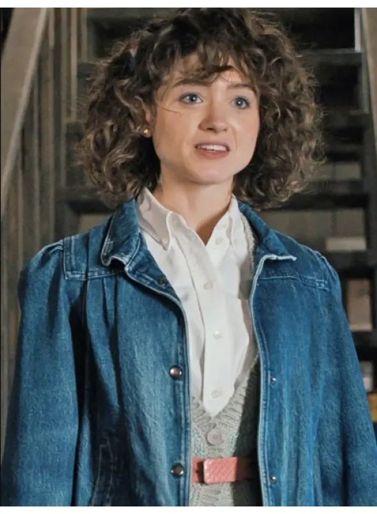 Natalia Dyer Stranger Things S04 Nancy Wheeler Denim Blue Jacket